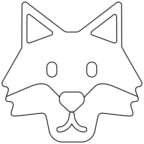 Wolf Emoji Coloring Page